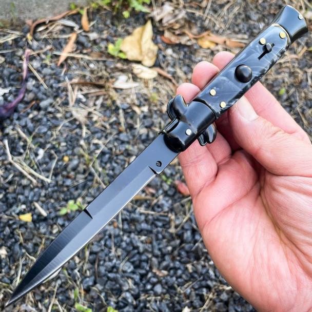 Black Italian Stiletto Knife