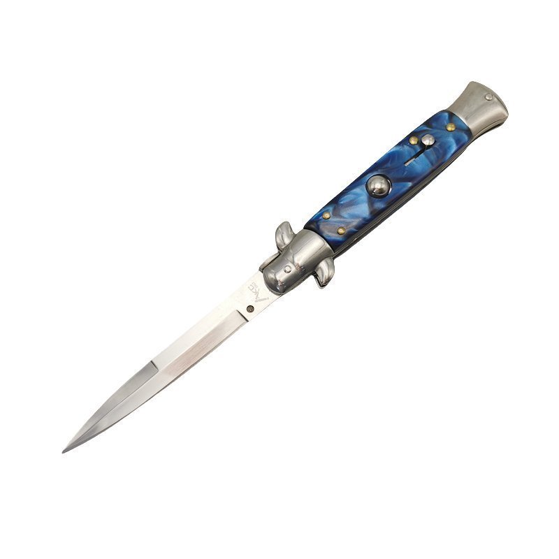 8.75 Inch Italian Stiletto Knife - Blue Finish