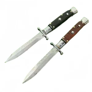 Italian Stiletto Knife - Damascus Look Finish