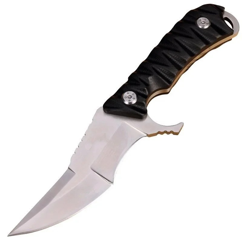 US-D2 Steel All Tang One sharp tactical straight knife, outdoor hunting survival knife, fishing and hiking essential knife
