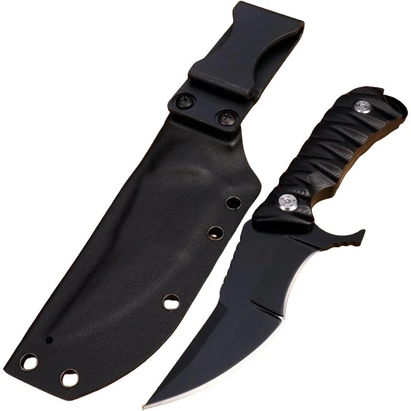 US-D2 Steel All Tang One sharp tactical straight knife, outdoor hunting survival knife, fishing and hiking essential knife