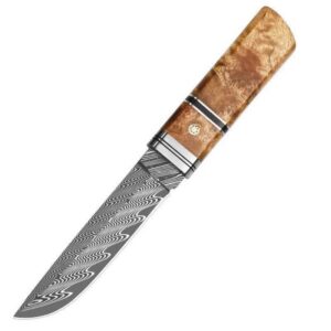 Thuja solid wood Damascus steel to knife