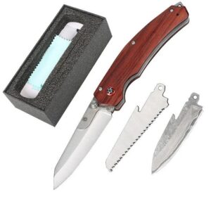Wilderness survival folding knife multifunctional detachable Damascus folding knife